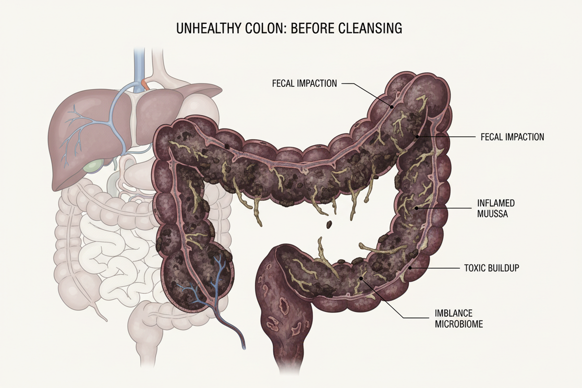 dirty colon before